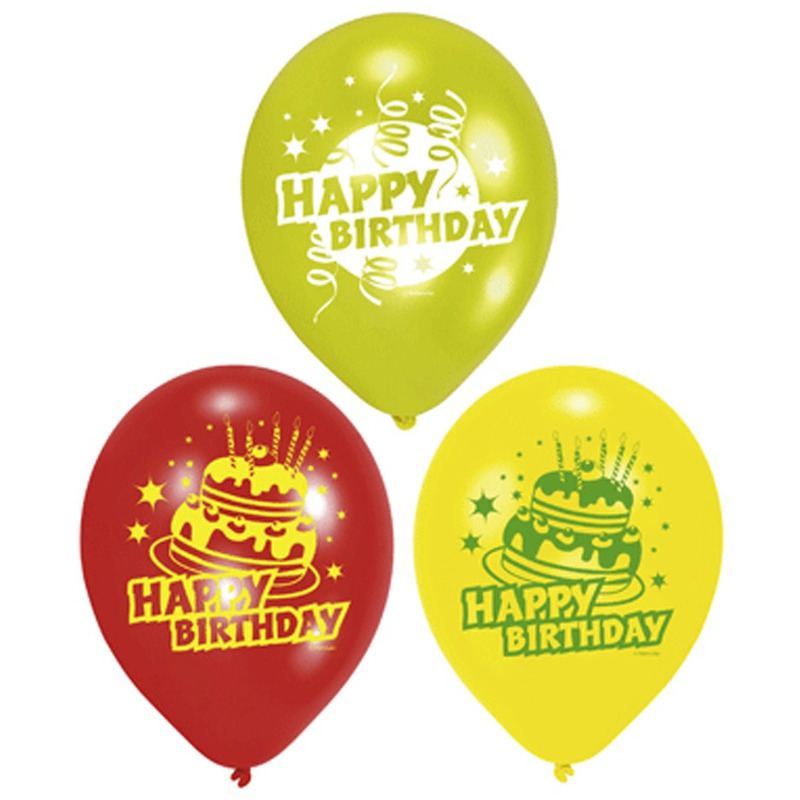 12x stuks Happy Birthday ballonnen 23 cm