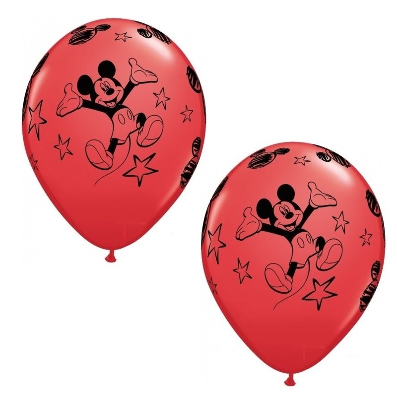 12x stuks Mickey Mouse thema party ballonnen