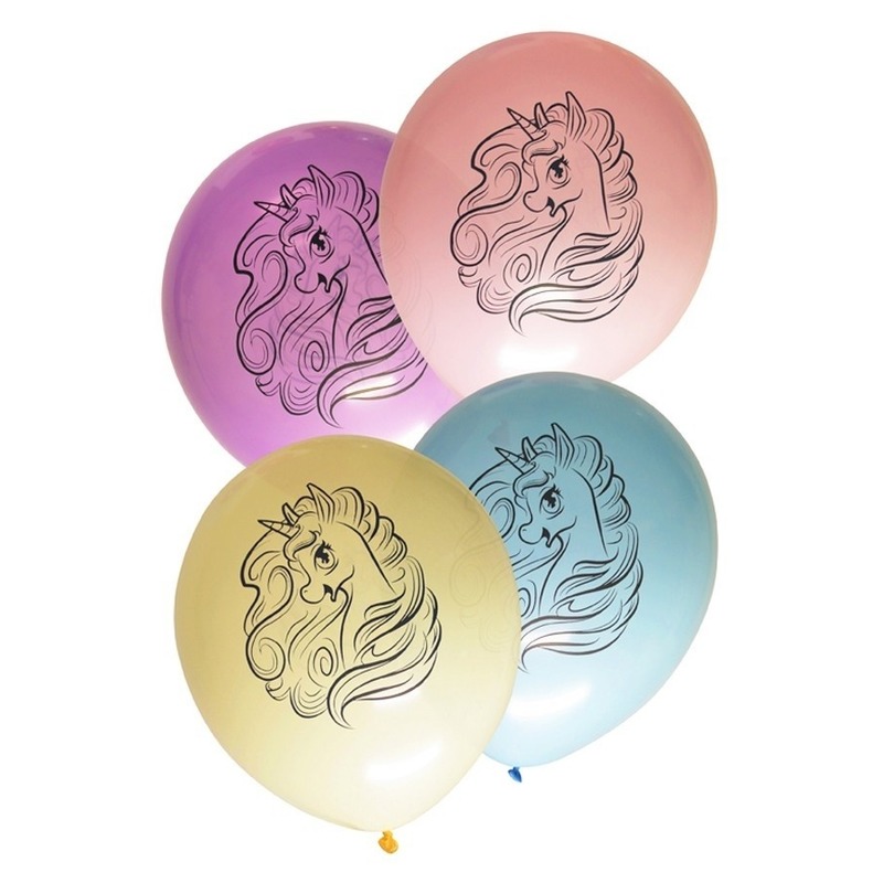 16x Eenhoorn thema verjaardag feest ballonnen pastel kleuren