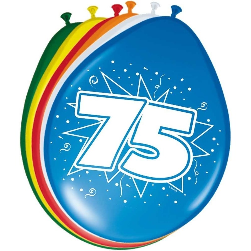 24x Feestartikelen Ballonnen 75 jaar