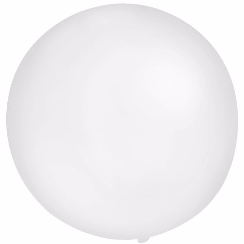 2x Feestartikelen reuze witte ballonnen 60 cm geschikt voor lucht of helium