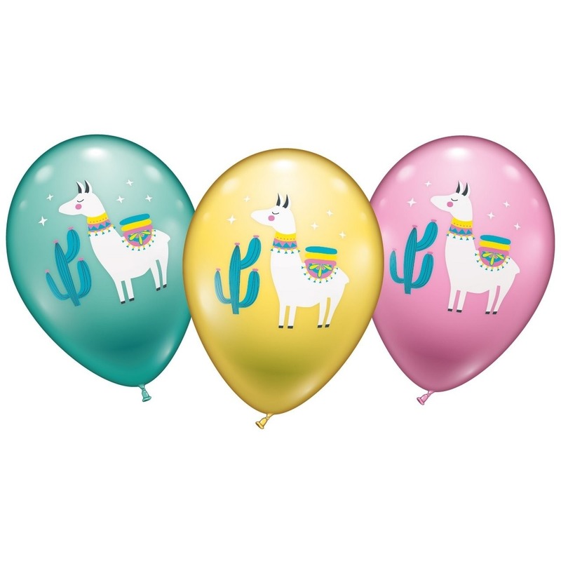 Dieren ballonnen lama/alpaca 12x van 28 cm