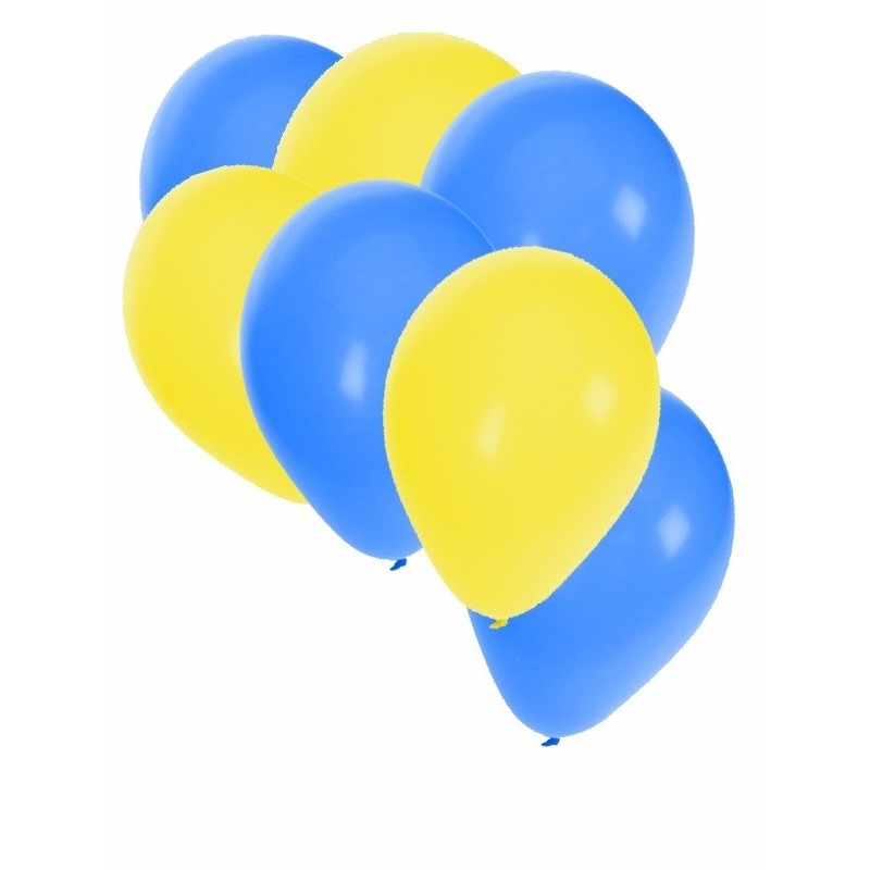 Feestartikelen ballonnen in Oekrainse kleuren