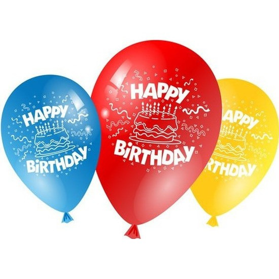 Gekleurde verjaardags ballonnen 15x stuks