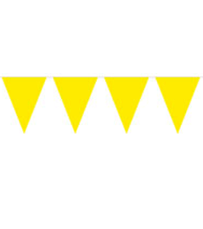 Feestartikelen Gele vlaggenlijn 10 meter