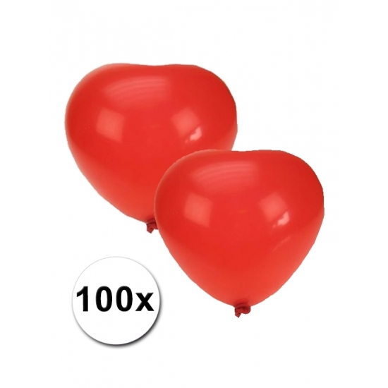 Huwelijk hartjes ballonnen rood 100 stuks