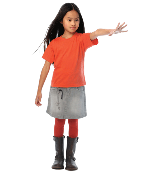 Voordelig kinder t-shirt in oranje kleur
