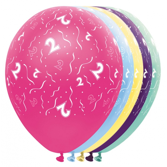 Leeftijdballonnen 2 jaar verjaardag helium