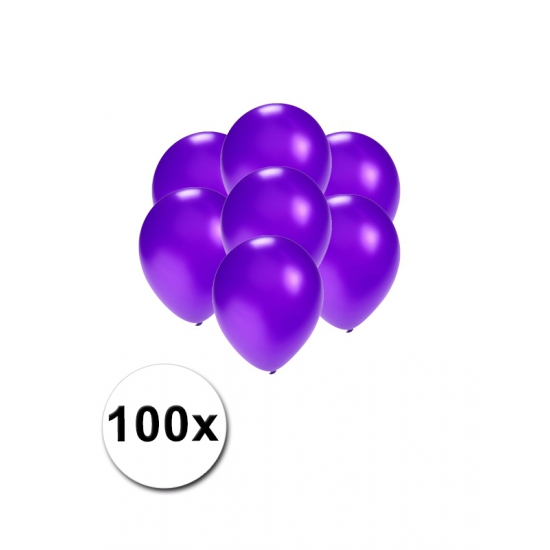Metallic paarse ballonnen klein 100 stuks