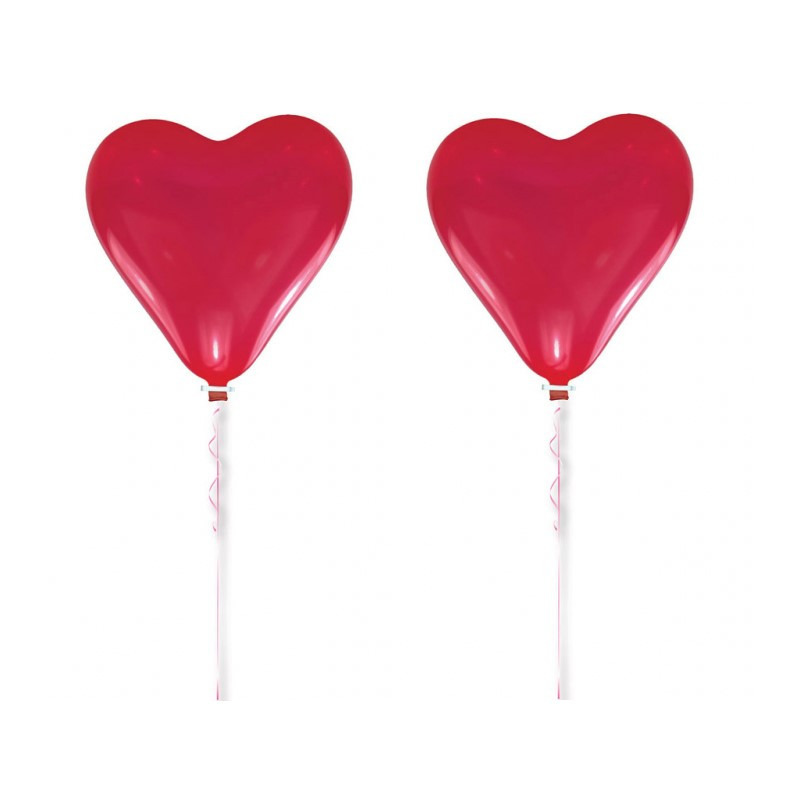 Set van 2x stuks grote rode hartjes ballonnen 60 cm