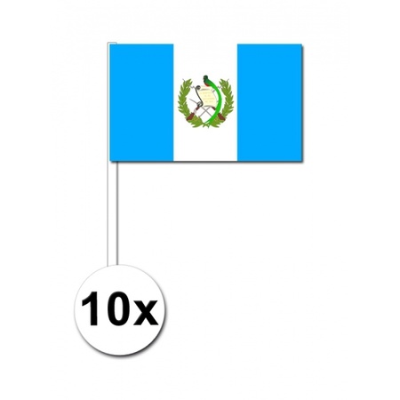 Feestartikelen zwaaivlaggetjes Guatemala 10 stuks