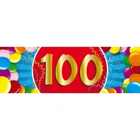 Feestartikelen Ballonnen 100 jaar van 30 cm 16 stuks + sticker