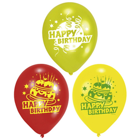 12x Happy birthday balloons 23 cm