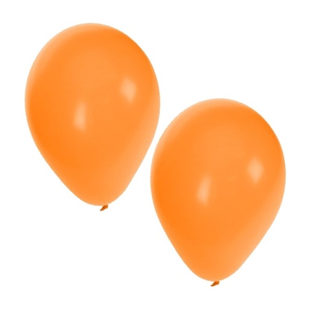 Helium tank with 30 orange balloons