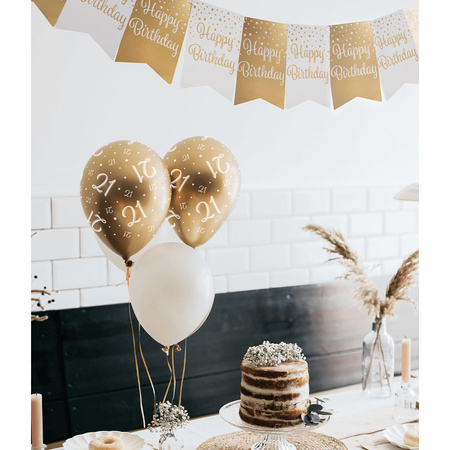 18 jaar leeftijd thema Ballonnen - 8x - goud/wit - Verjaardag - Versiering/feestartikelen