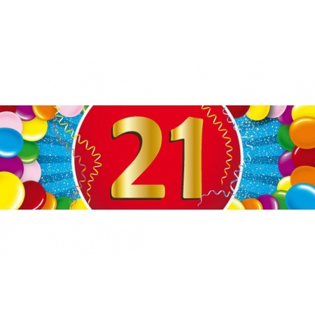 Feestartikelen Ballonnen 21 jaar van 30 cm 16 stuks + sticker