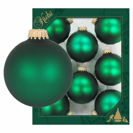 24x Velvet groene glazen kerstballen mat 7 cm kerstboomversiering