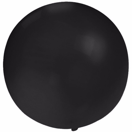 2x Feestartikelen reuze zwarte ballonnen 60 cm geschikt voor lucht of helium