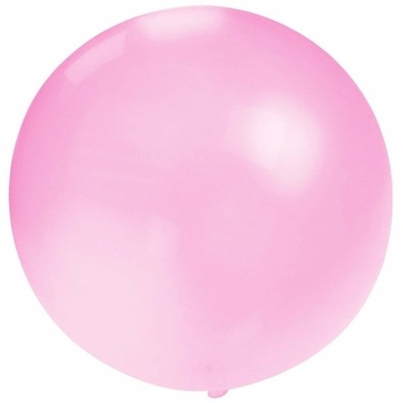 2x stuks feestartikelen reuze baby roze ballonnen 60 cm geschikt voor lucht of helium