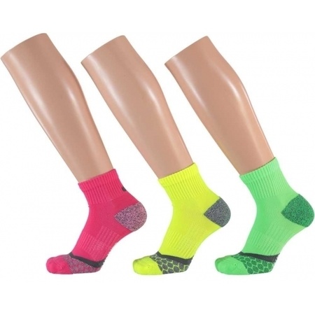 Voordeelset 3 paar neon sokken volwassenen maat 39/42