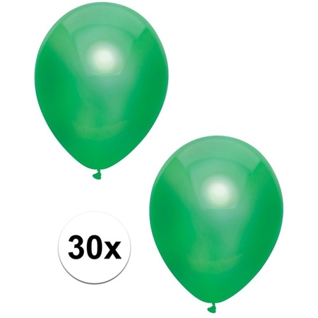 30x Dark green metallic balloons 30 cm