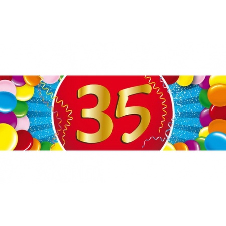Feestartikelen Ballonnen 35 jaar van 30 cm 16 stuks + sticker