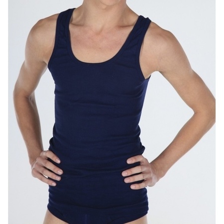 3x Navy Beeren mens underwear singlet - size M
