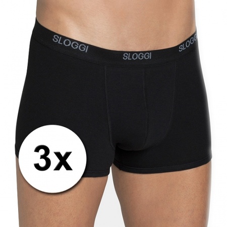 3x zwarte Sloggi basic shorty boxershorts heren