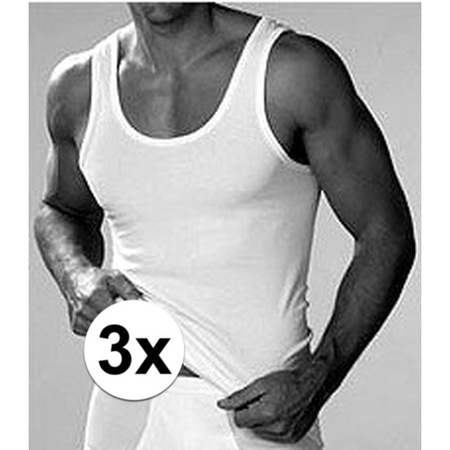 3x White Beeren mens underwear singlet - size 2XL
