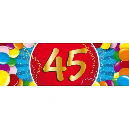 Feestartikelen Ballonnen 45 jaar van 30 cm 16 stuks + sticker