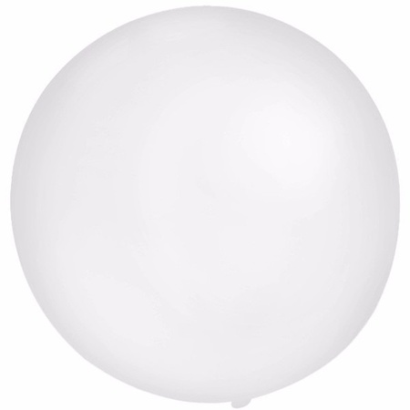 4x Feestartikelen reuze witte ballonnen 60 cm geschikt voor lucht of helium