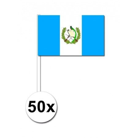 Feestartikelen zwaaivlaggetjes Guatemala 50 stuks