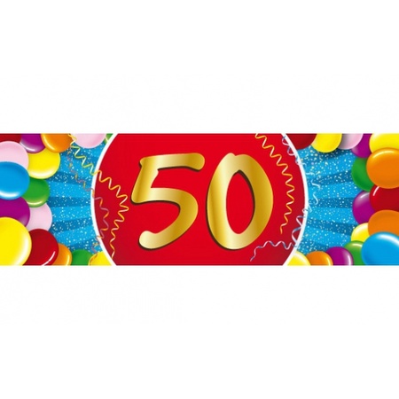 Feestartikelen Ballonnen 50 jaar van 30 cm 16 stuks + sticker