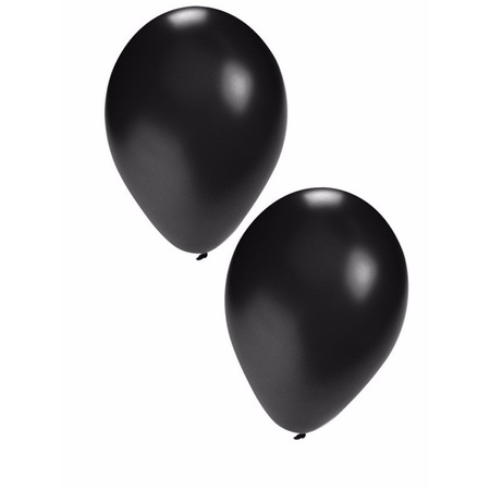 Feestartikelen zwarte ballonnen 50x stuks