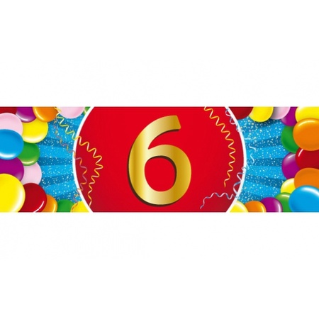 Feestartikelen Ballonnen 6 jaar van 30 cm 16 stuks + sticker