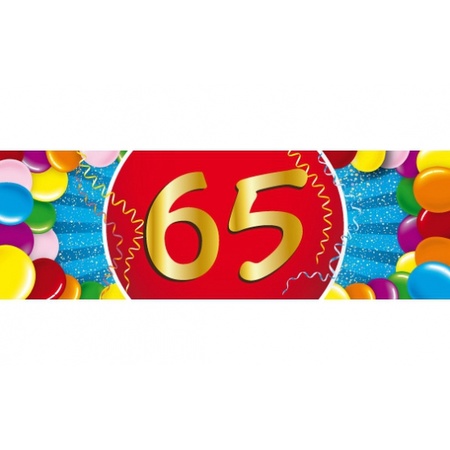 Feestartikelen Ballonnen 65 jaar van 30 cm 16 stuks + sticker