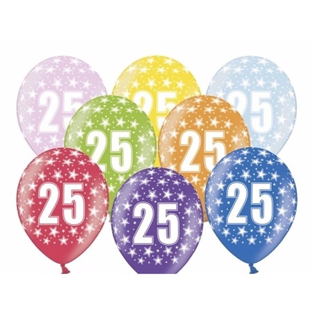 6x Stars balloons 25 years theme