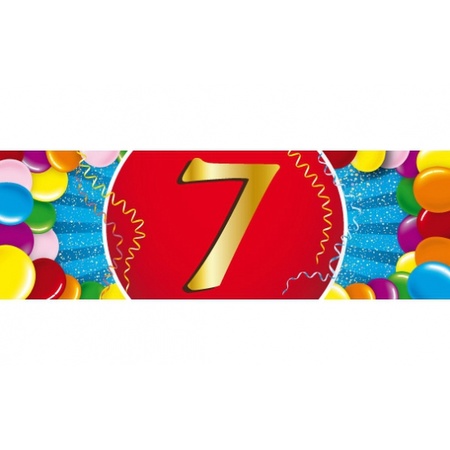 Feestartikelen Ballonnen 7 jaar van 30 cm 16 stuks + sticker