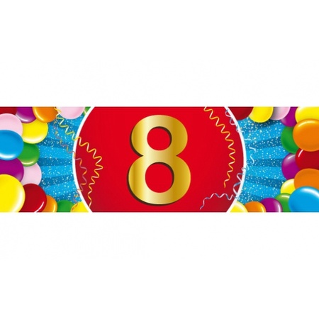 Feestartikelen Ballonnen 8 jaar van 30 cm 16 stuks + sticker