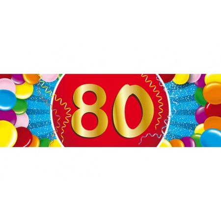 Feestartikelen Ballonnen 80 jaar van 30 cm 16 stuks + sticker