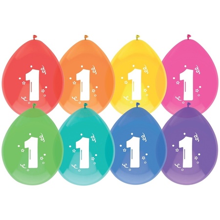 8 ballonnen voor 1e verjaardag
