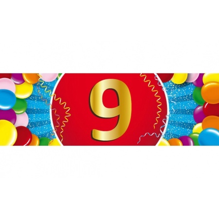 Feestartikelen Ballonnen 9 jaar van 30 cm 16 stuks + sticker