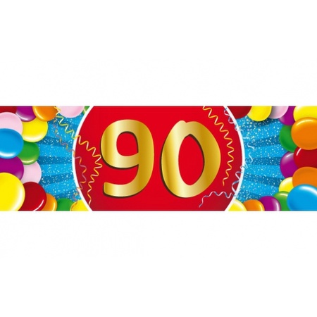 Feestartikelen Ballonnen 90 jaar van 30 cm 16 stuks + sticker