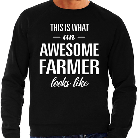Awesome farmer / boer cadeau sweater zwart heren