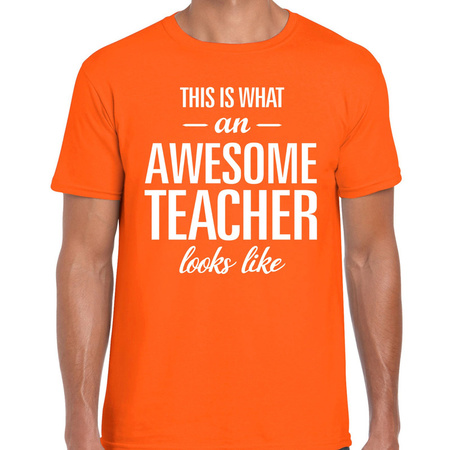 Awesome Teacher t-shirt orange men