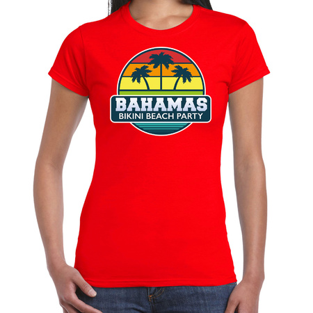 Bahamas zomer t-shirt / shirt Bahamas bikini beach party rood voor dames