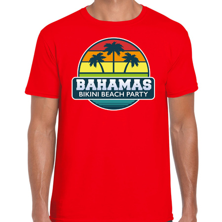Bahamas zomer t-shirt / shirt Bahamas bikini beach party rood voor heren