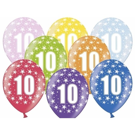 10 jaar geworden ballonnen met sterren 12x
