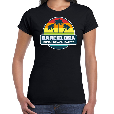 Barcelona zomer t-shirt / shirt Barcelona bikini beach party zwart voor dames