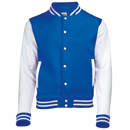 Baseball jack jas blauw/wit voor heren